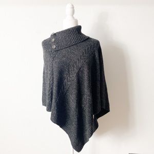Karen Scott Asymmetric Cable-Knit Poncho Sweater.Size S/M